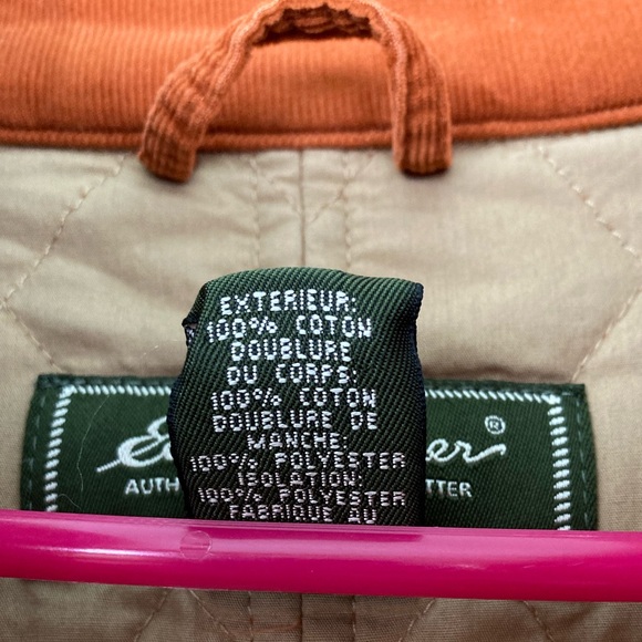 Eddie Bauer | Vintage Corduroy Quilted Jacket Burnt Orange Size XXL - Picture 12 of 13